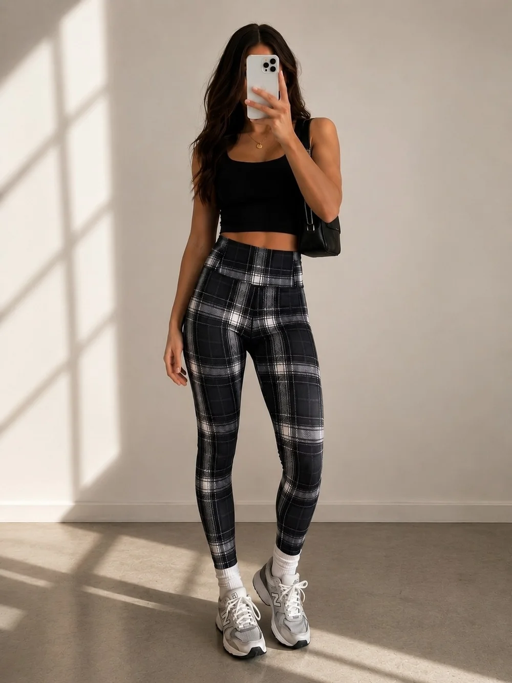 ALO Yoga High-Waist Vapor Legacy Plaid leggings Size M Full Length